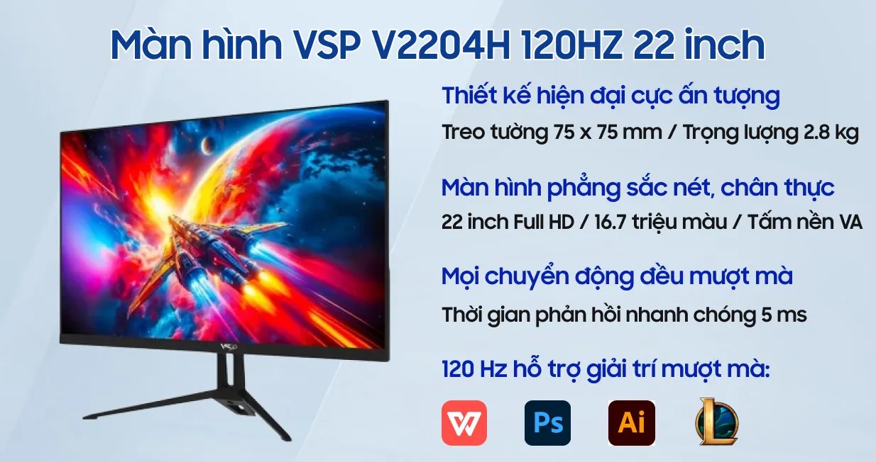 Màn hình VSP V2204H 120HZ 22 inch